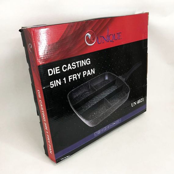 Сковорода с гранитным покрытием 5в1 UNIQUE UN-4021 38*31см антипригарная | Зображення 6