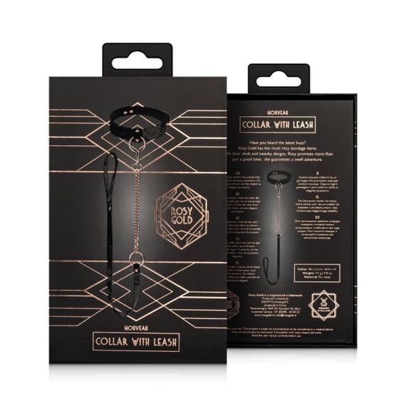 Нашийник із повідцем Rosy Gold — Collar with Leash — Black sexstyle | Зображення 6