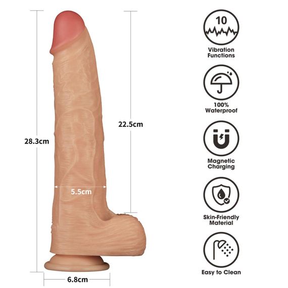 Реалістичний вібратор - Vibrating Power Basics Cock 11" Sex Aura | Зображення 1