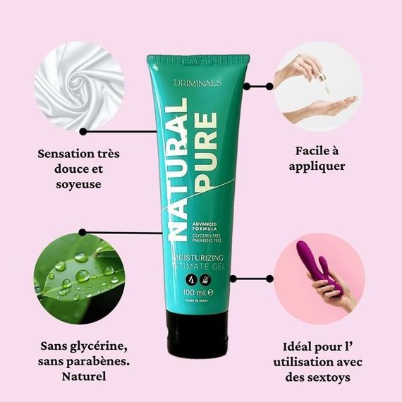 Лубрикант на водній основі Driminals Natural Pure для чутливої шкіри, 100 мл Sex Aura | Зображення 3