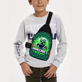 Сумка через плече дитяча Minecraft Кріпер 29х17 см сумка слінг для хлопчика (02118)