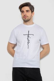 Футболка мужская с принтом, цвет белый, 241R1903