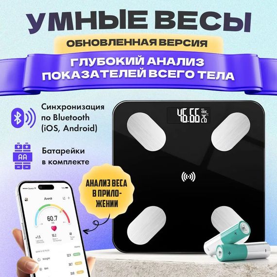 Смарт ваги для жінок Domotec MS-2017A, Фітнес ваги для вимірювання ваги Смарт з дисплеєм DK-47 | Зображення 8