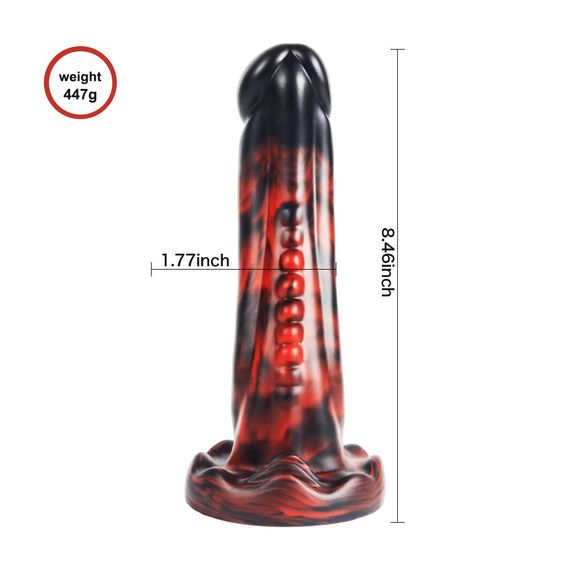 Фантазійний фалоімітатор із агресивним рельєфом “Dark Red/Black” Sex Aura | Зображення 4