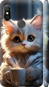 Чохол на Xiaomi Redmi Note 6 Pro Білий кіт "5646m-1551-2448"