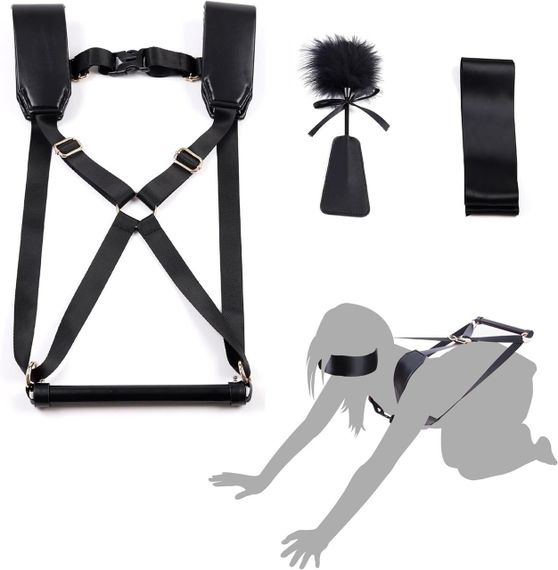 БДСМ-набір LOCKINK YEAHWOW Black Doggy Style Saddle set Sex Aura