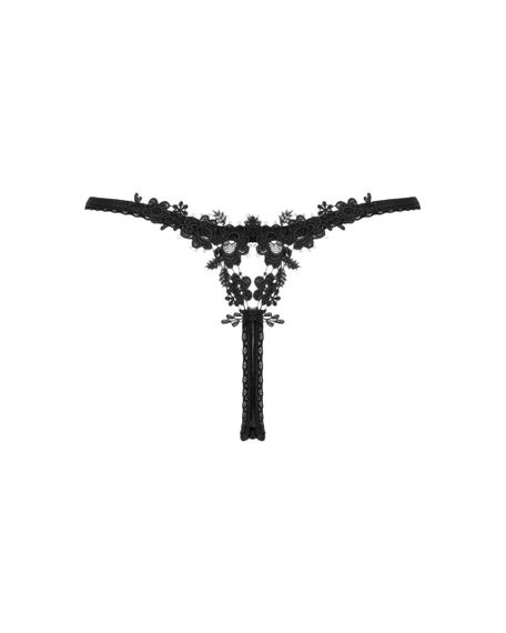 Прозорі стрінги із мереживом Obsessive Celia Noir thong, XS/S | Зображення 5