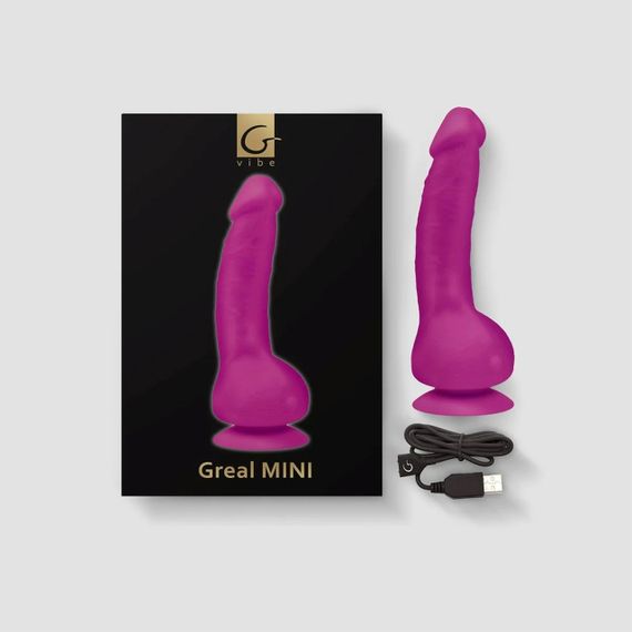 Вібратор реалістичний на присосці Greal Mini Gvibe, фіолетовий, 18 х 3 см Sex Aura | Зображення 5