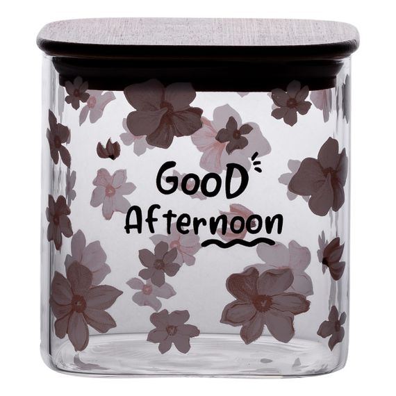 Банка для сипучих продуктів з бамбуковою кришкою 800 мл ємність для сипучих скло HP-34-25 | Зображення 3