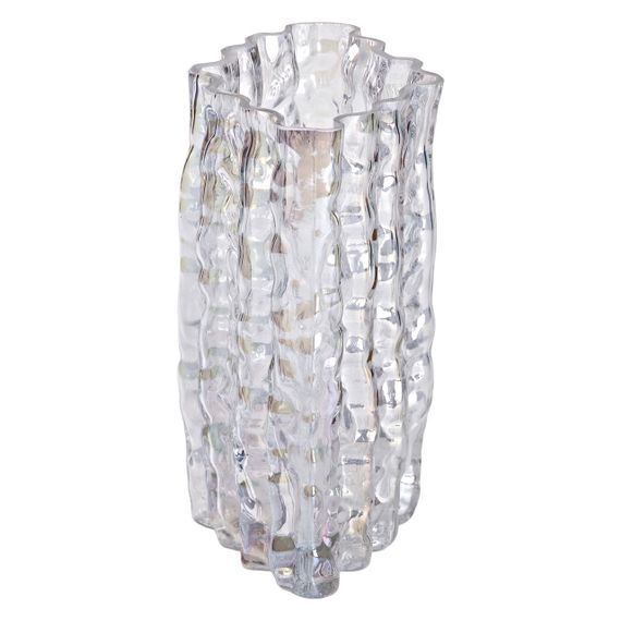 Декоративна прямокутна скляна ваза для квітів 20 см | Зображення 1