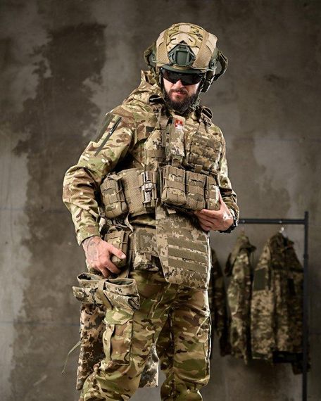 Плитоноска быстрый сброс +РПС в сборе  пиксель ПП7858 | Зображення 1