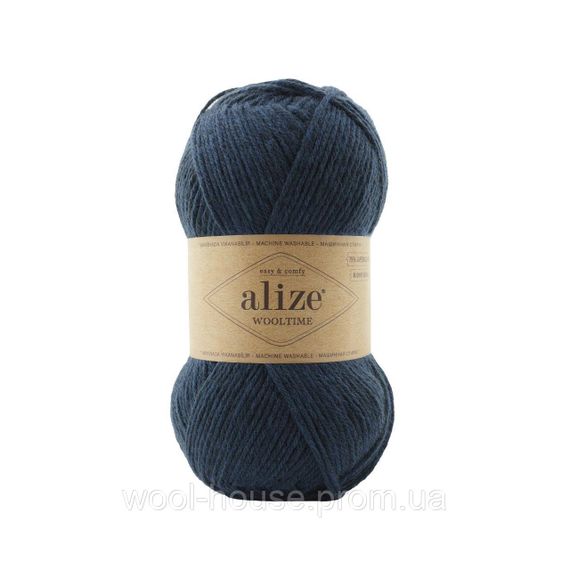 Шкарпеткова пряжа Alize Wooltime, темно-синій 846