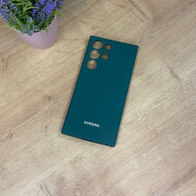 Чехол-накладка силикон с микрофиброй Samsung Galaxy S23 Ultra Зелёный