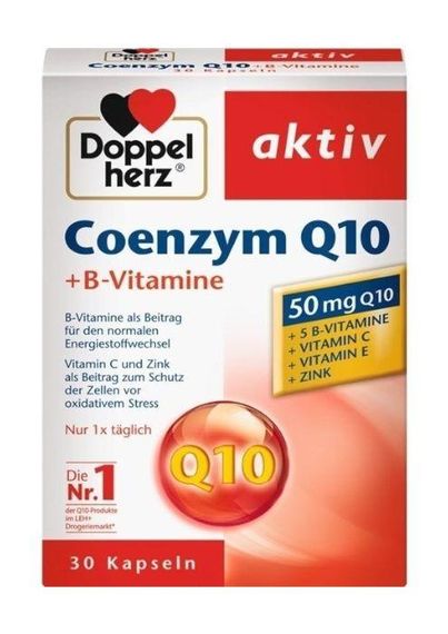 Доппельгерц Коензим Q 10 + вітаміни групи В капсули Doppelherz  Coenzym Q 10 + B-Vitamine Kapseln 30 St.