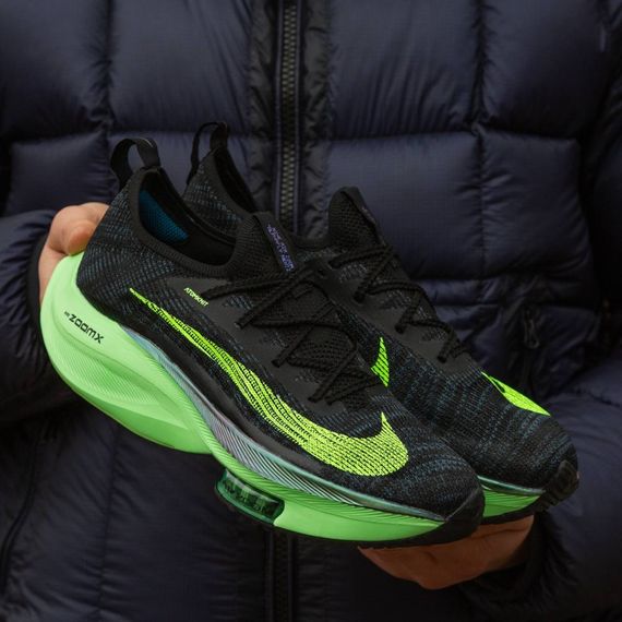 Кросівки весна-літо Nike Air Zoom Alphafly  текстиль Чорний Синій Зелений | Зображення 4