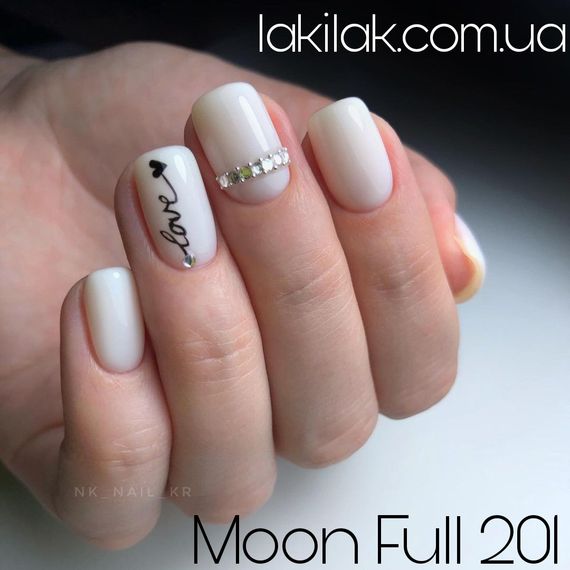 Гель-лак Moon Full №201 білий напівпрозорий 8мл