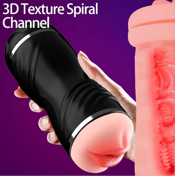 Мастурбатор із двома входами OYO - Double Pump BLACK, YQM-205 BLACK Sex Aura | Зображення 2