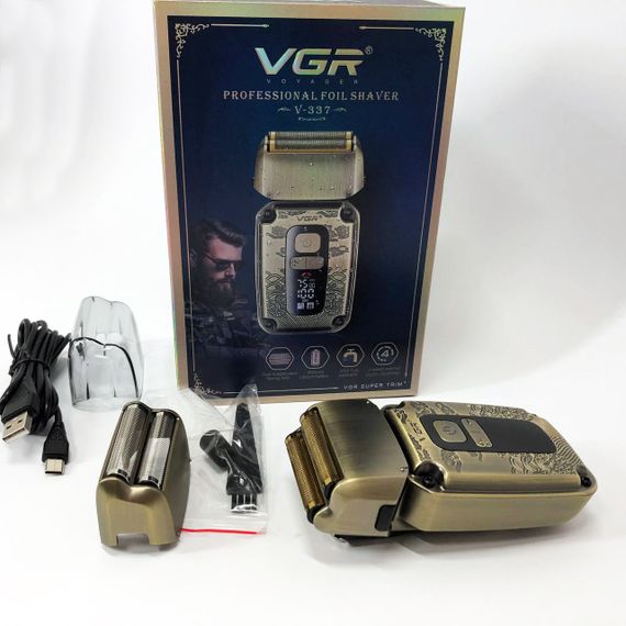 Електрична бритва з вбудованим акумулятором VGR, Чоловіча бездротова електрична бритва EQ-66 | Зображення 1