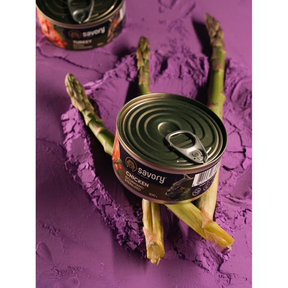 Корм вологий Savory Cat Can Adult Sterilised консерви для стерилізованих котів з куркою 100 г | Зображення 4