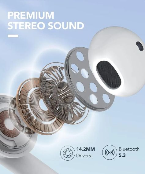 Беспроводные наушники IKG, Bluetooth 5.3 наушники Мини-беспроводные наушники в ухе, время игры 37 часов, глубо | Зображення 3