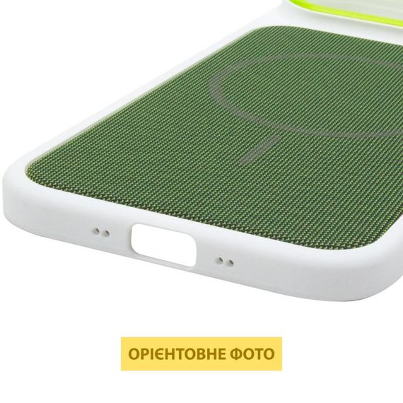 Чохол PC Textile Hybrid with Magnetic Fit для Apple iPhone 17 Air (6.5") White / Green | Зображення 4