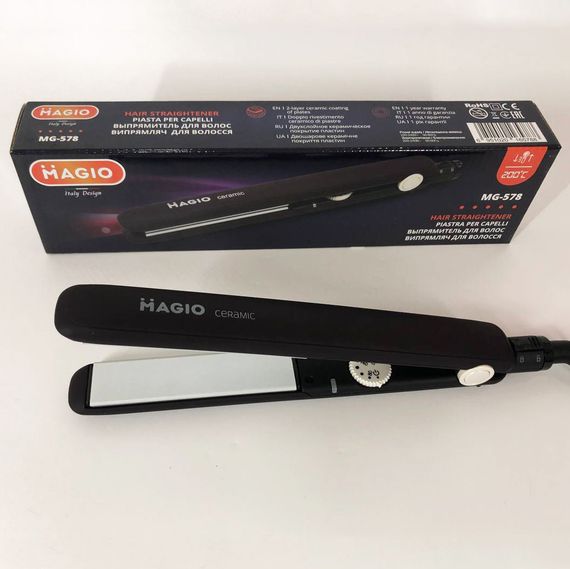 Щипці випрямляч для волосся 45Вт кераміка, регулювання t. MAGIO МG-578, Стайлер для укладання | Зображення 9