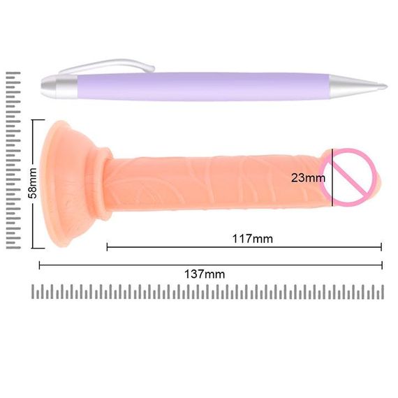 Міні-фалос на присосці, що гнется бузковий | Зображення 2