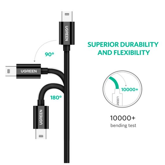 Дата кабель USB-C 2.0 AM to Mini 5P 1.0m US242 black Ugreen (50445) | Зображення 5