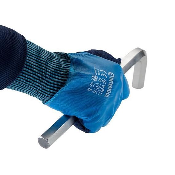 Рукавичка трикотажна, синтетична, з повним нітриловим покриттям, покриття долоні пористий нітрил,10"1 | Зображення 3