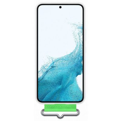 Чехол для мобильного телефона Samsung Silicone with Strap Cover Galaxy S22 Plus White (EF-GS906TWEGRU) | Зображення 1