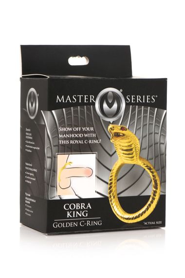 Эрекционное кольцо с головой кобры Master Series: Cobra King Golden Cock Ring | Зображення 4