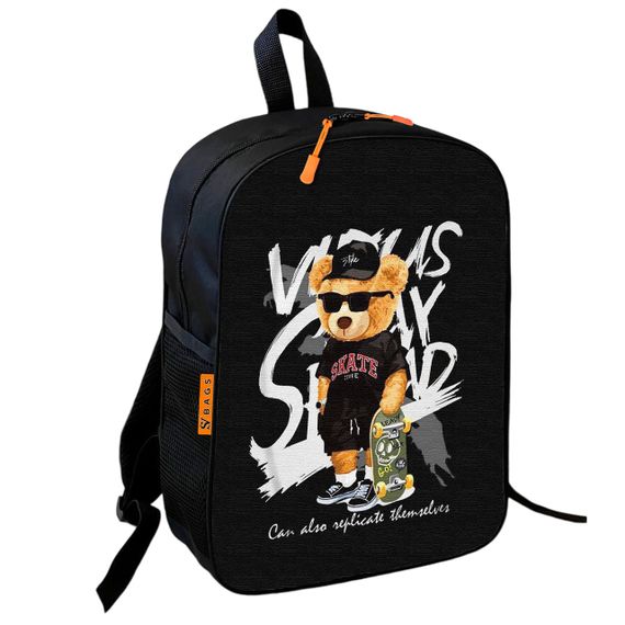 Рюкзак школьный детский 36х27см  Мишка Тедди на скейте для мальчика (00847)