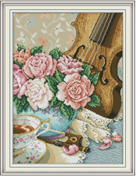 Набір для вишивання за нанесеною на канву схемою "Violin 3". AIDA 14CT printed 34*45 см