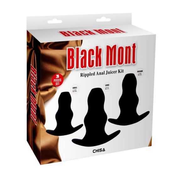 Набір анальних тунелів Chisa Black Mont Rippled Anal Juicer Kit, чорний Sex Aura | Зображення 4