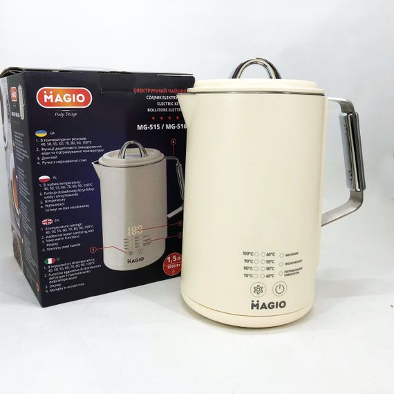 Електрочайник Magio MG-516, 1.5 л, 1500 Вт, з подвійними стінками | Зображення 2