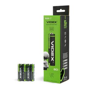 Щелочная батарейка Videx LR03/AAA, 4 шт., в термоусадочной упаковке