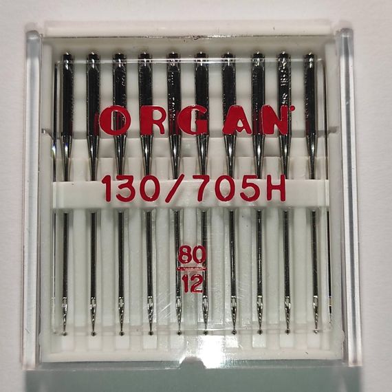 Иглы швейные универсальные ORGAN №80 пластиковый бокс 10 штук для бытовых швейных машин