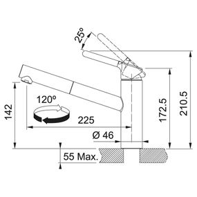 Смеситель Franke Orbit Pull Out/115.0623.139/с выносным шлангом/ однорычажный/хром-белый (115.0623.139)