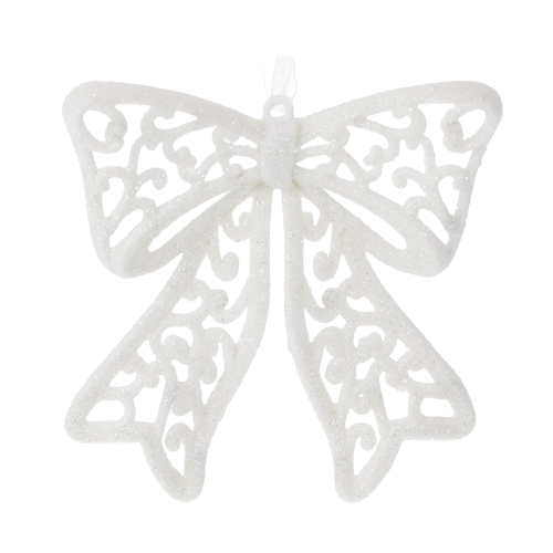 Ялинкова прикраса Бант 9см білий БОНА ДИ