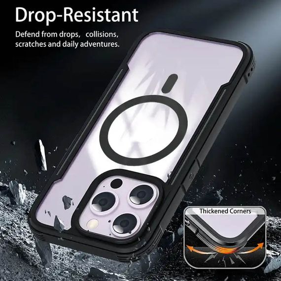 TPU+PC чохол Defense Clear with MagSafe для Apple iPhone 15 Pro (6.1") | Зображення 2