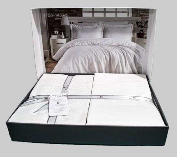 Постільна білизна First Choice Cotton Satin 200х220 Carmina White Сімейний | Зображення 1