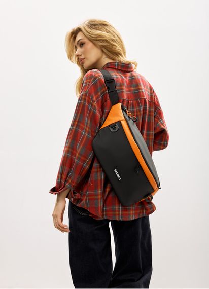 Жіноча cумка-бананка під ноутбук Sambag Urban Laptop чорно-помаранчева 46 × 26 см (51411129) | Зображення 2