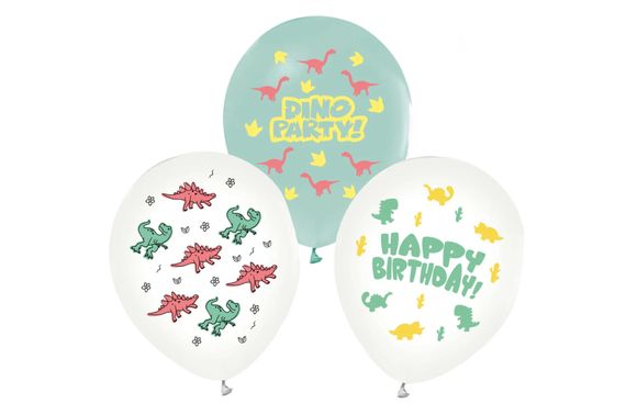 Латексні повітряні кульки 12" 03100 (30см.) "Dino Party" асорті ТМ "Твоя Забава" 50шт.