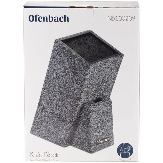 Подставка для ножей Ofenbach 25.7 см и кухонных принадлежностей колода пластиковая серый гранит настольная | Зображення 9