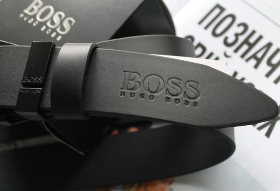 Мужской подарочный набор Hugo Boss ремень и кошелек черные | Зображення 8