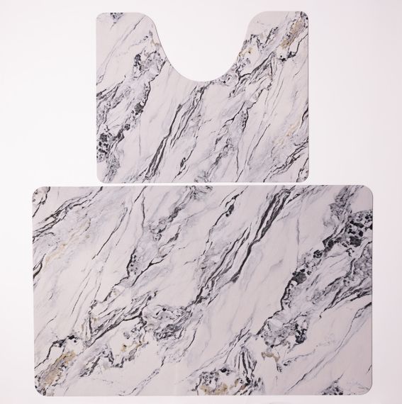 Набір килимків для ванної та туалету White Marble 50*80/40*50 см Yiwu HP-42-181