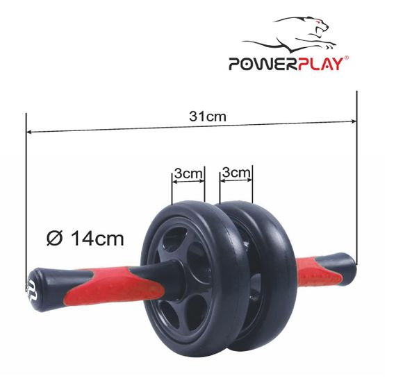 Колесо для преса подвійне PowerPlay 4327 Dual-Core Ab Wheel  Чорно-червоне | Зображення 1