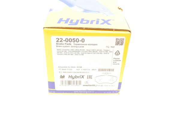 Колодки тормозные передние Seat Cordoba Ibiza Toledo 93-02 VW Golf Passat B2-B4 83-99 22-0050-0 | Зображення 4
