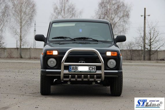 Кенгурятник QT007 (нерж.) для Lada Niva та Urban | Зображення 2