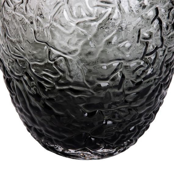 Ваза для квітів зі скла, декоративна кругла, 30 см, сіра HP-1731 | Зображення 3